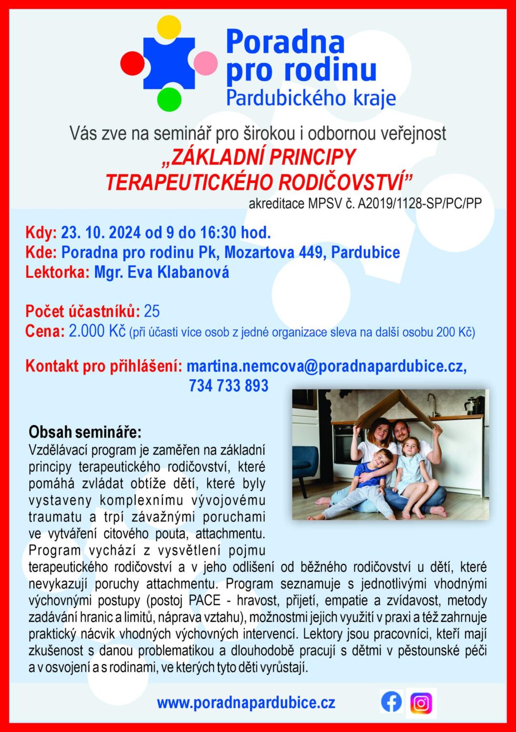 Základní principy terapeutického rodičovství - seminář