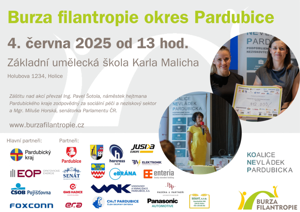Burza filantropie pro okres Pardubice 2025 v Holicích