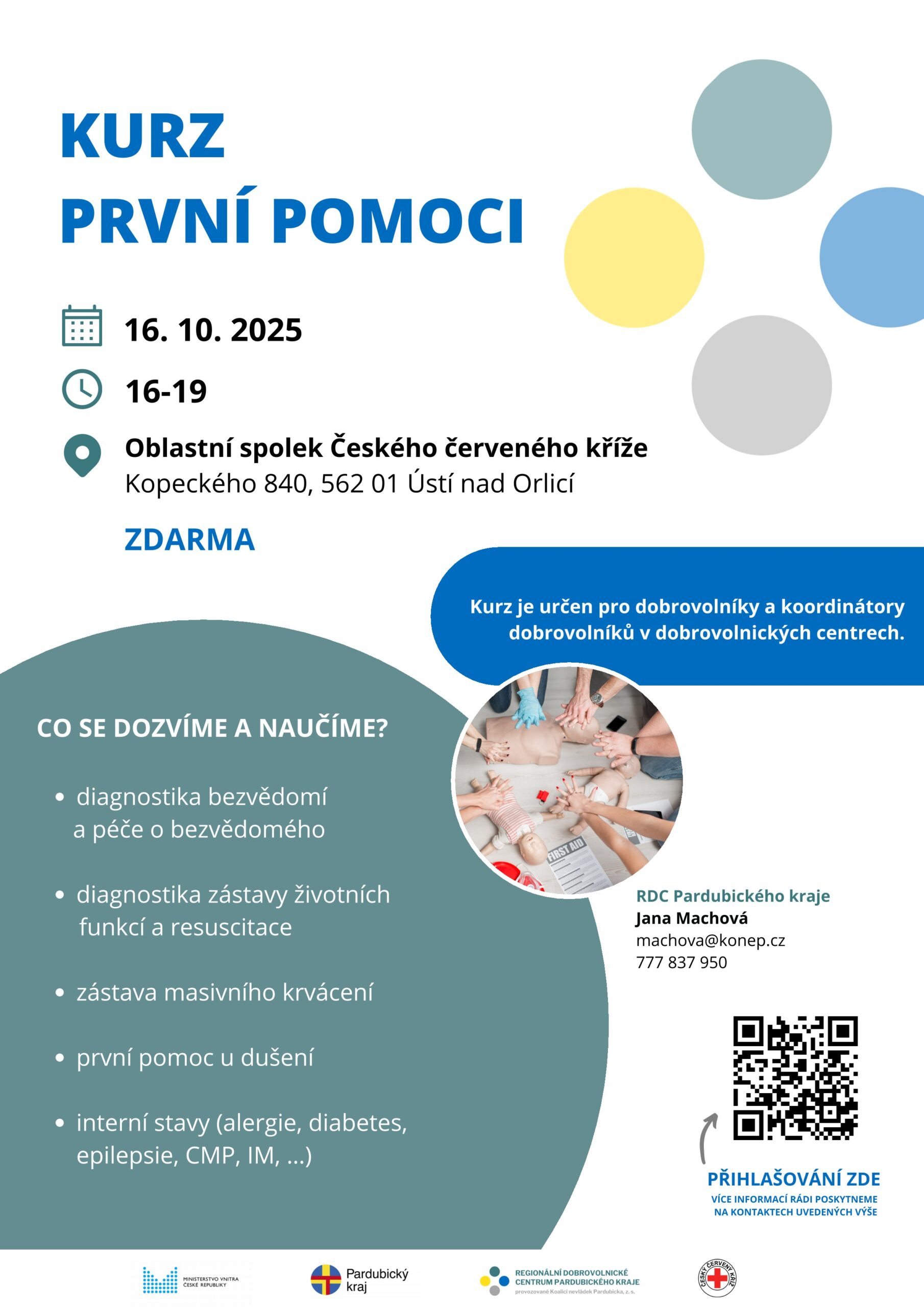Kurz první pomoci pro dobrovolníky z Orlickoústecka