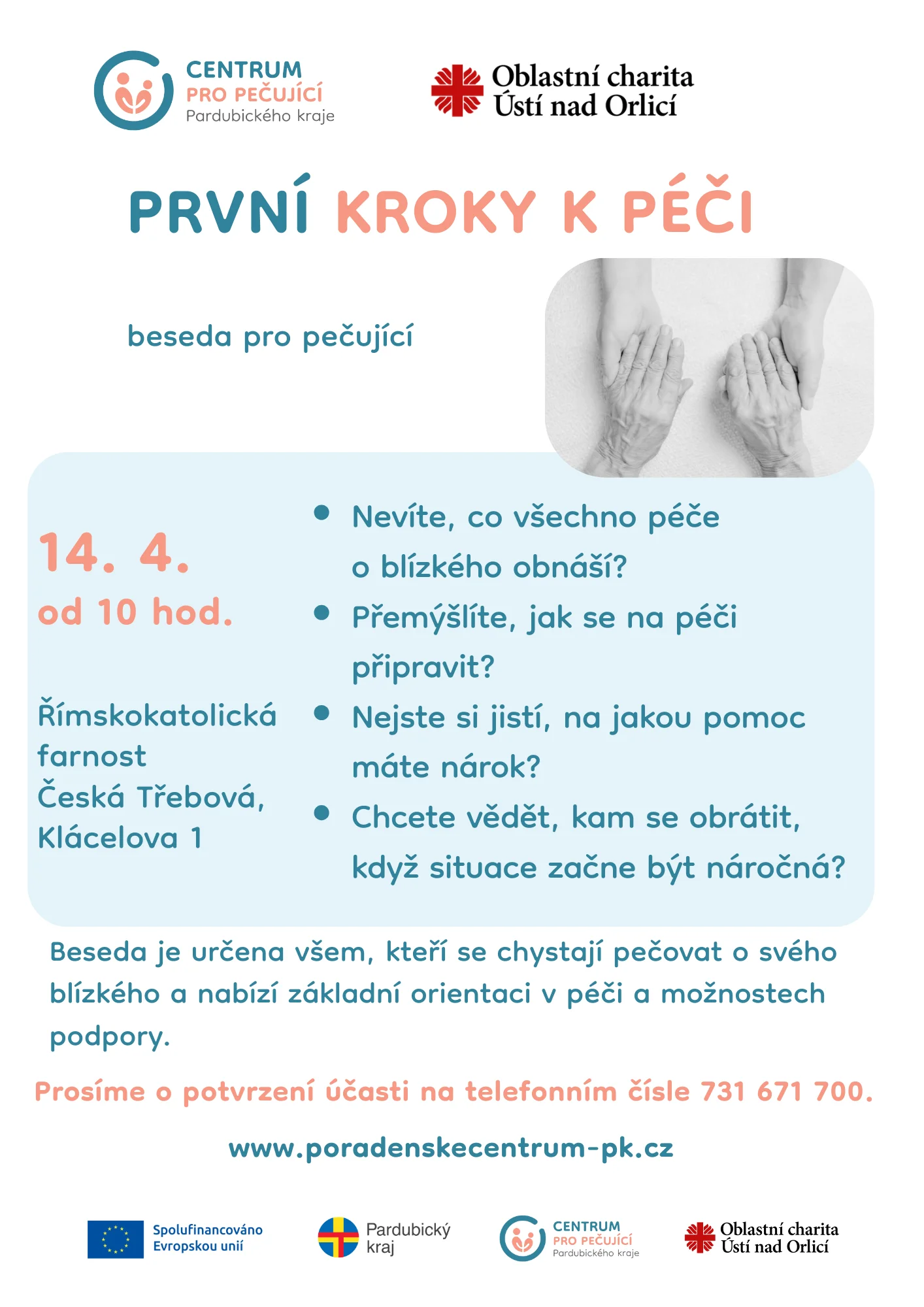 Beseda Centra pro pečující: První kroky v péči v České Třebové