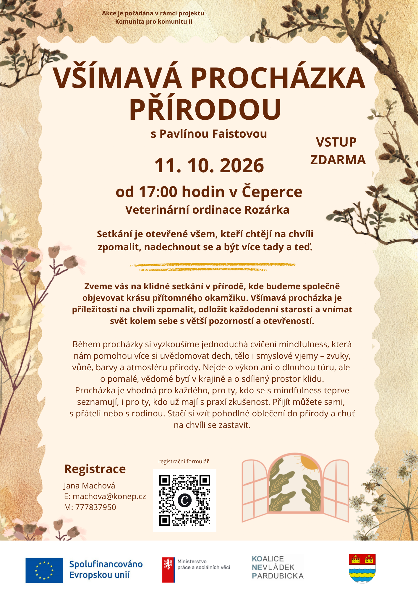 Komunita pro komunitu II: Podzimní Všímavá procházka přírodou v Čeperce